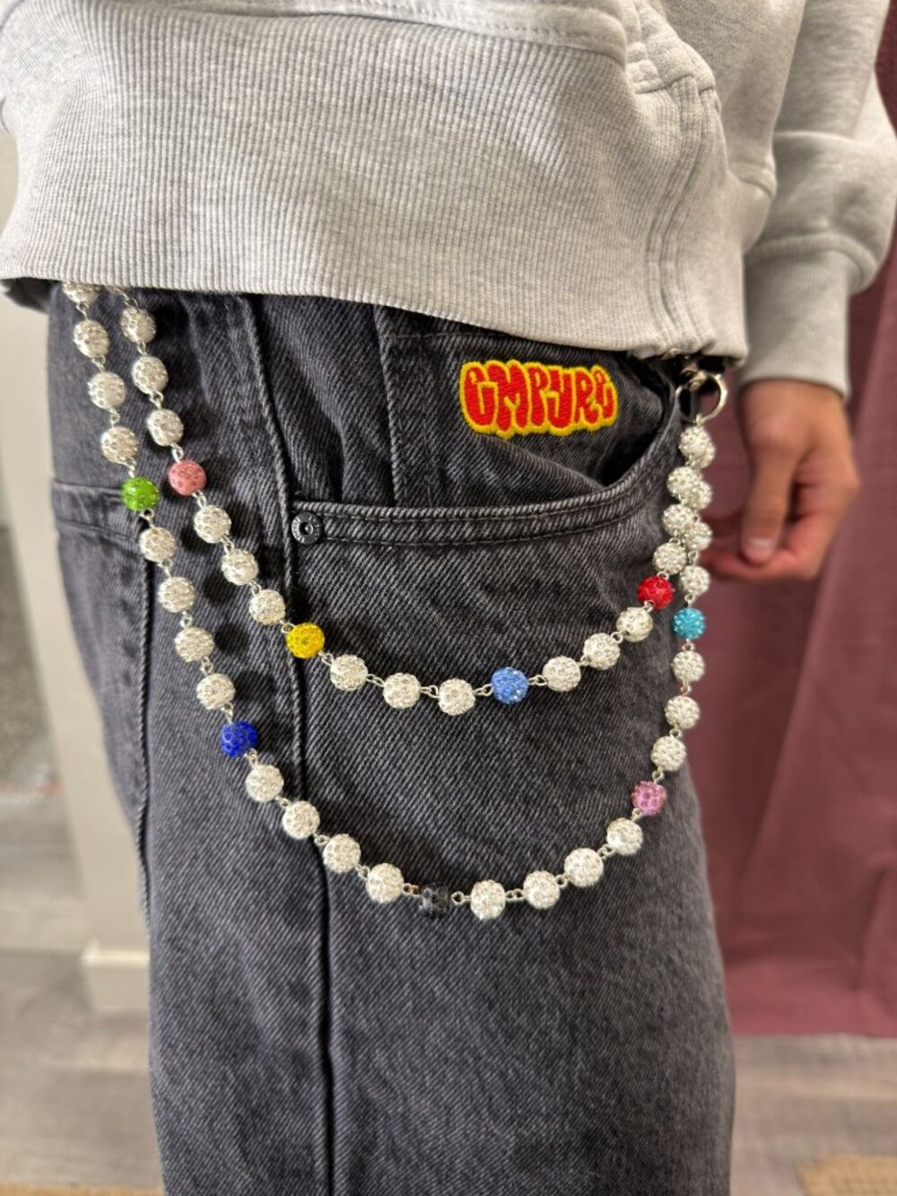 Multicolor Pearl Pant Chain A-6